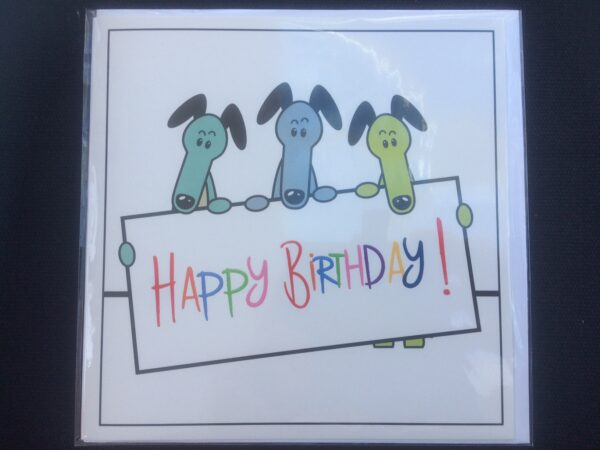 Marc Doyle Greyhound Happy Birthday Card Grey12