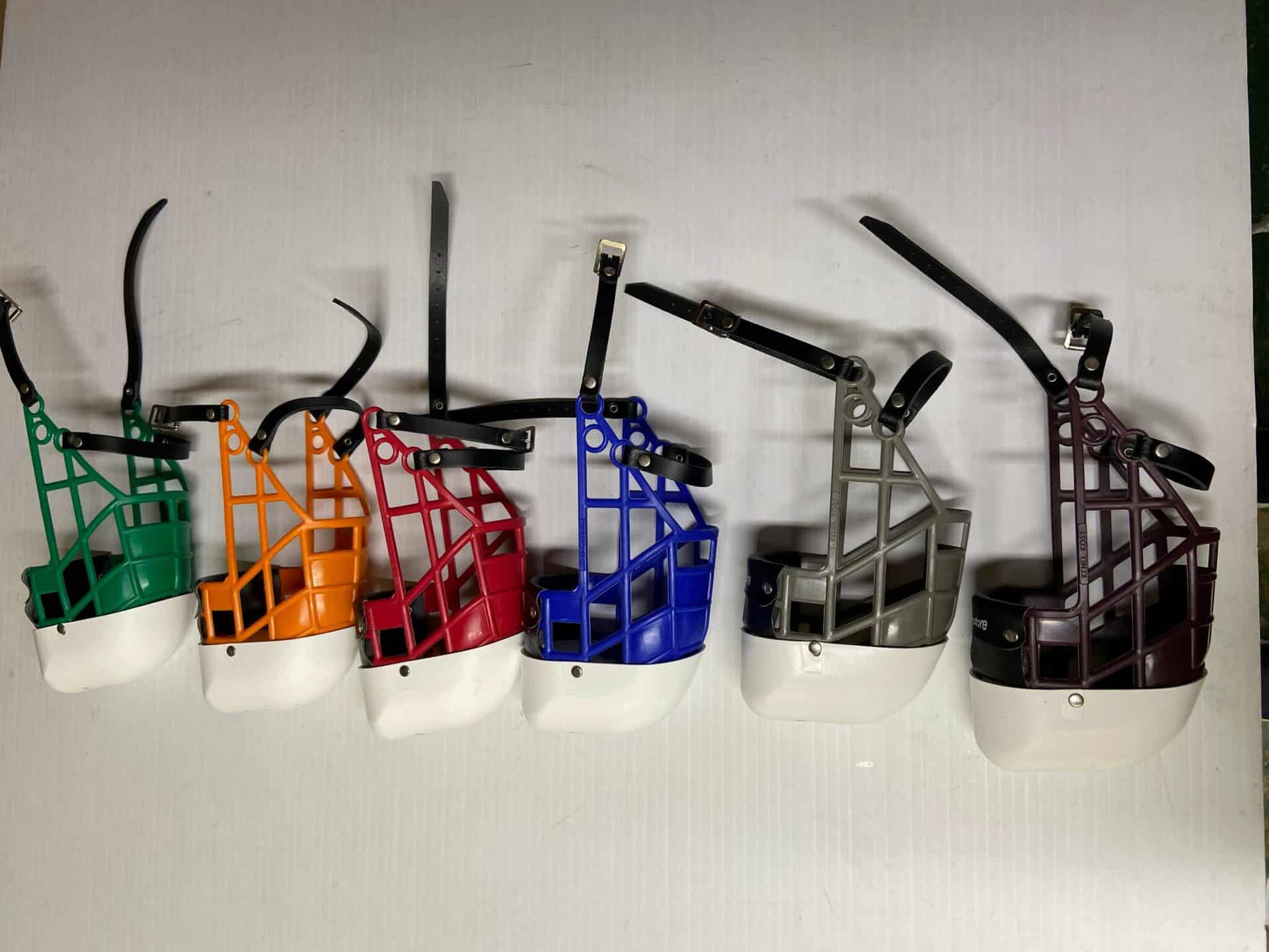 Kennel muzzles with anti lick caps Greyhound Superstore